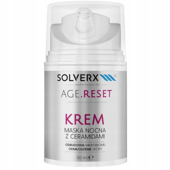 Solverx Age Reset Nawilżający Krem Maska Do Twarzy z Ceramidami Na Noc 50ml