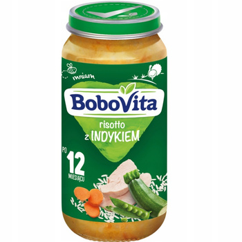 Bobovita Obiadek Junior Słoiczek Risotto z Indykiem Po 12 Miesiącu 250g