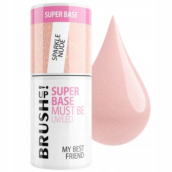 Brush Up By Maxineczka Super Base Bezkwasowa Baza Hybrydowa Sparkle Nude 5g