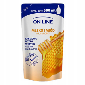 On Line Mydło w Płynie Zapas Uzupełnienie Mleko i Miód 500ml