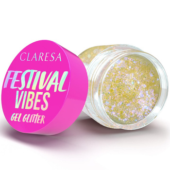 Claresa Festival Vibes Gel Glitter 01 Crazy in Iove Drobinki Brokat Złoto