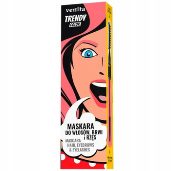 Venita Trendy Color 3w1 Kolorowa Maskara Do Rzęs Brwi Włosów 30 Słodki Róż