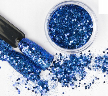 Efekt Oceania Do Paznokci Niebieski Gruby Brokat 08