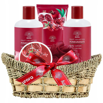 Aurora Zestaw Prezentowy 4 Kosmetyków w Wiklinowym Koszyku + Myjka Granat