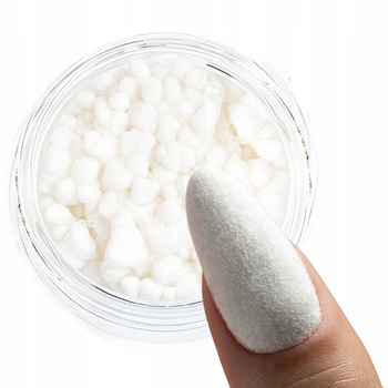 Flocked Effect Aksamit Zamszowy Pyłek Do Paznokci Manicure Zdobień Biały
