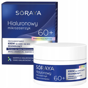 Soraya Hialuronowy Mikrozastrzyk Mocno Regenerujący Krem Do Twarzy 60+ 50ml