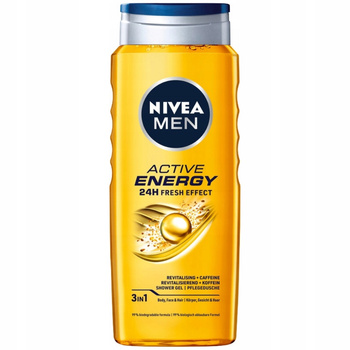 Nivea Men Active Energy 3w1 Żel Pod Prysznic Do Ciała Męski z Kofeiną 500ml