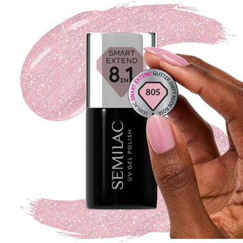 Semilac Smart Extend 8w1 Lakier Hybrydowy Baza Top 805 Glitter Dirty Nude