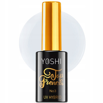 Yoshi Top Hybrydowy Do Paznokci French Mleczny Biały Kryjący No 3 10ml