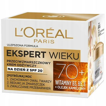 Loreal Ekspert Wieku Przeciwzmarszczkowy Krem Odżywczy Na Dzień 70+ SPF 20