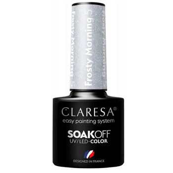 Claresa Lakier Hybrydowy Do Paznokci Srebrny Szary Frosty Morning 5 5g