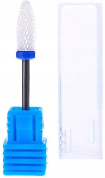 Frez Ceramiczny Stożek Średni Hybryda Żel Akryl 3/32 Flame Stożek (M) Niebieski