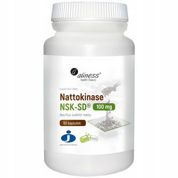 Aliness Nattokinase NSK-SD 100mg Suplement Diety Serce Zakrzepy 60 Kapsułek
