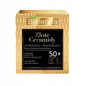 Bielenda Złote Ceramidy Przeciwzmarszkowy Krem Liftingująco Regenerujący 50+