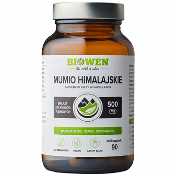 Biowen Mumio Himalajskie Shilajit Suplement Kości Stawy Odporność 90 Kaps