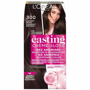 Loreal Casting Creme Gloss Farba Do Włosów Bez Amoniaku 300 Ciemny Brąz