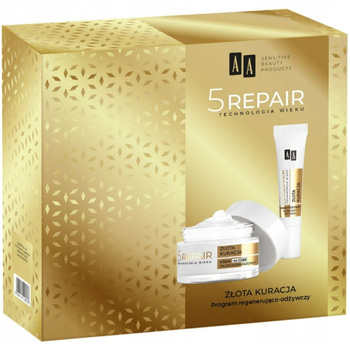 AA 5 Repair Złota Kuracja Zestaw Prezentowy z Kosmetykami Krem Do Twarzy i Pod Oczy 60+