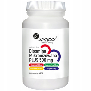 Aliness Diosmina Mikronizowana Plus 500mg Suplement Diety 100 Kapsułek