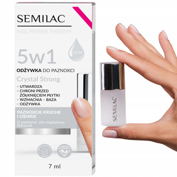 Semilac Nail Power Therapy 5w1 Od偶ywka Do Paznokci Crystal Strong 7ml