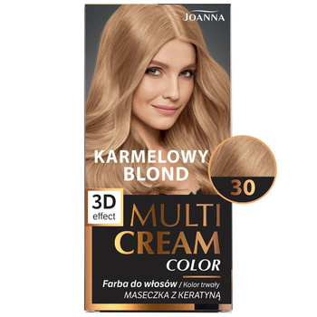 Joanna Multi Cream Color Efekt 3D Trwała Farba Do Włosów 30 Karmelowy Blond