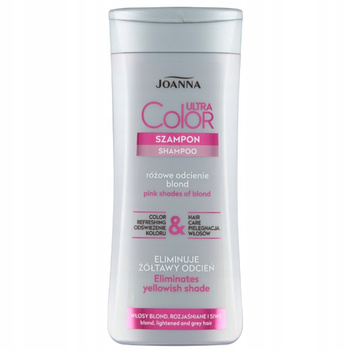 Joanna Ultra Color Różowy Szampon Eliminujący Żółty Kolor Włosy Blond 200ml