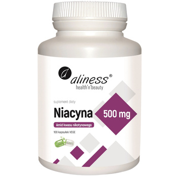 Aliness Niacyna 500mg Suplement Diety Układ Nerwowy Energia 100 Kapsułek