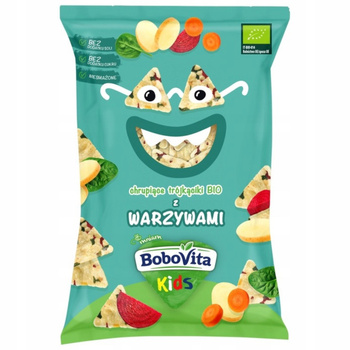 Bobovita Kids Bio Przekąska Dla Dzieci Chrupiące Trójkąciki z Warzywami 30g