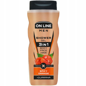 On Line Men Męski Żel Pod Prysznic 3w1 Twarz Ciało Włosy Spicy Orange 410ml