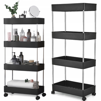 Szafka Regał Na Kółkach 4 Półki Do Łazienki Kuchni Wąski 22 x 40 x 87- 92cm