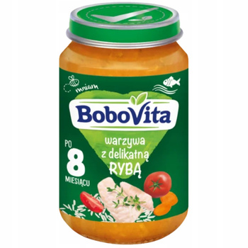 Bobovita Obiadek Dla Dzieci Warzywa z Delikatną Rybą Po 8 Miesiącu 190g