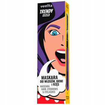 Venita Trendy Color 3w1 Maskara Do Rzęs Brwi Włosów 40 Fioletowa Fantazja