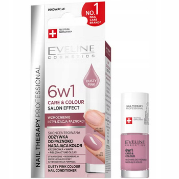 Eveline Nail Therapy 6w1 Wzmacniająca Odżywka Do Paznokci Dusty Pink 5ml