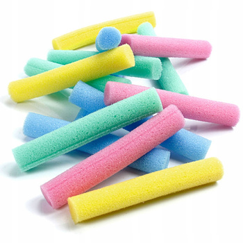 Intervion Kolorowe Papiloty Do Włosów Loków z Gąbki 20mm Zestaw 15 szt