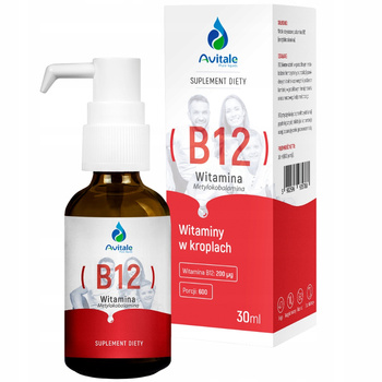 Aliness Avitale Witamina B12 200µg Suplement Diety Kropelki 600 Porcji