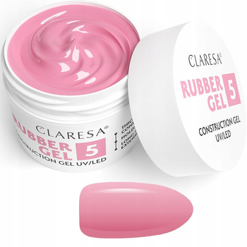 Claresa Rubber Gel Żel Konstrukcyjny Kauczukowy 5 Średni Róż 12g