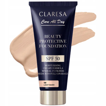 Claresa Care All Day Nawilżający Podkład Do Twarzy SPF50 1W Light Warm