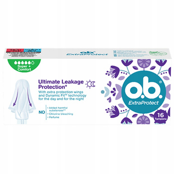 o.b. ExtraProtect Tampony Ultimate Leakage Protection Super Plus 16 Sztuk