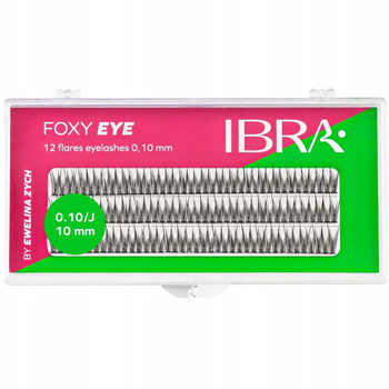 Ibra Foxy Eye Sztuczne Rzęsy Kępki Czarne Skręt J 10mm Zestaw 120 Kępek