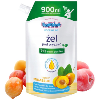 Bambino Rodzina Żel Pod Prysznic Dorośli Dzieci 3+ Mirabelka Zapas 900ml