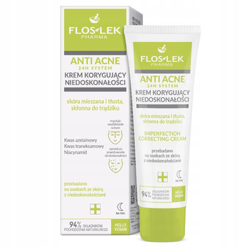 Floslek Anti Acne Krem Korygujący Niedoskonałości Cera Mieszana Na Noc 50ml