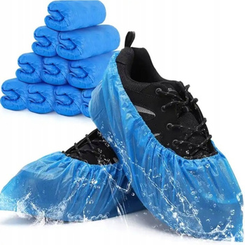 Jednorazowe Foliowe Ochraniacze Na Buty Antypoślizgowe Niebieskie 100 Sztuk