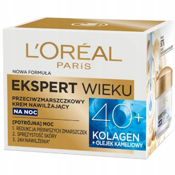 Loreal Ekspert Wieku Przeciwzmarszczkowy Krem Wygładzający Na Noc 40+