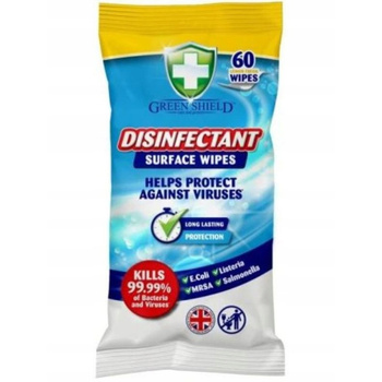 Green Shield Disinfectant Mokre Chusteczki Czyszczące Antybakteryjne 60 szt