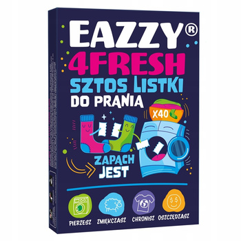 EAZZY Listki Do Prania 4 Fresh Zapachowe Wydajne Ekologiczne Na 40 Prań