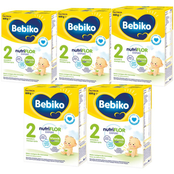 Bebiko Nutriflor Expert 2 Mleko Następne Dla Niemowląt 600g x 5 Kartonów