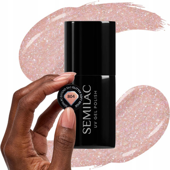Semilac Lakier Hybrydowy Do Paznokci Glitter Soft Beige 804 Drobinki 7ml