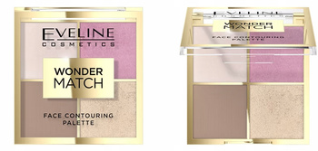 Eveline Wonder Match Paleta Do Konturowania Puder Bronzer Rozświetlacz Róż 01