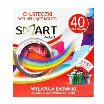 Smart Wash Chusteczki Do Prania Wyłapujące Kolor 40 Sztuk