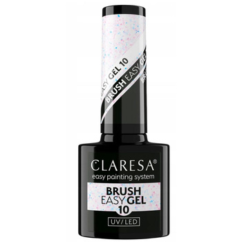 Claresa Easy Brush Gel Żel Do Paznokci w Pędzelku 10 Biały z Drobinkami 5g