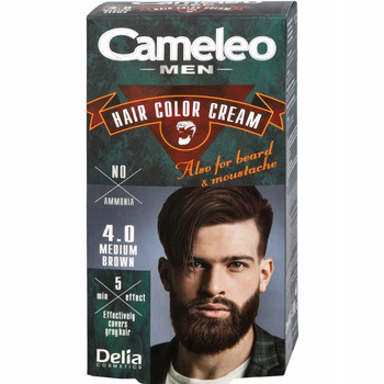 Delia Cameleo Men Farba Dla Meżczyzn Do Włosów Wąsów Brody 4.0 Średni Brąz